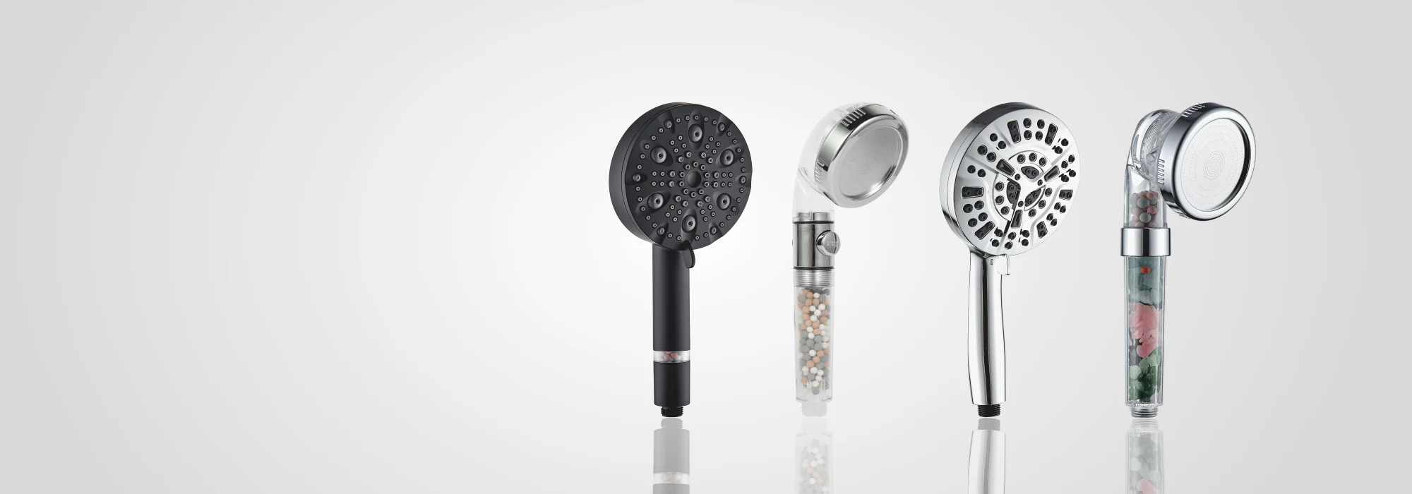 EcoLux stainless steel shower head - 9 mode high pressure filtered