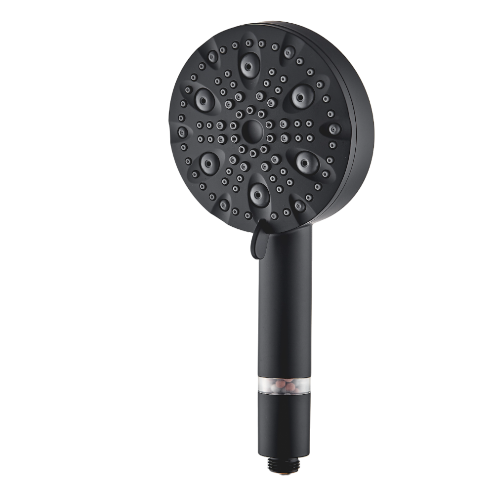 Black EcoLux 9 Mode High Pressure Shower head