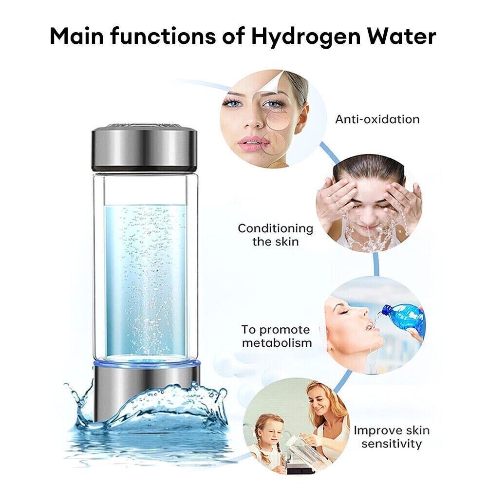 Hydrogen water bottle producing hydrogen-rich water for daily health benefits