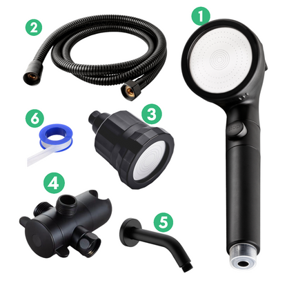 Black Ecopower Shower Head