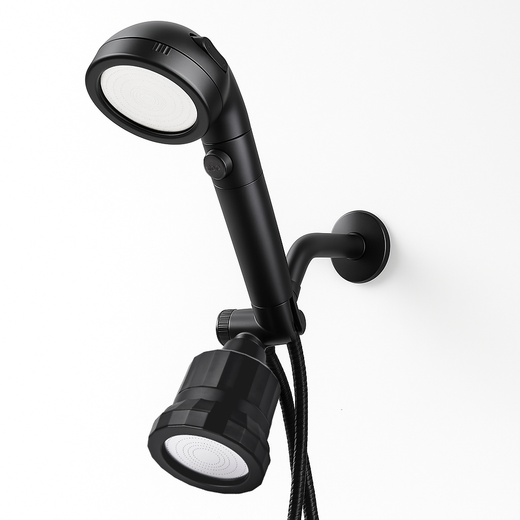 Black Ecopower Shower Head
