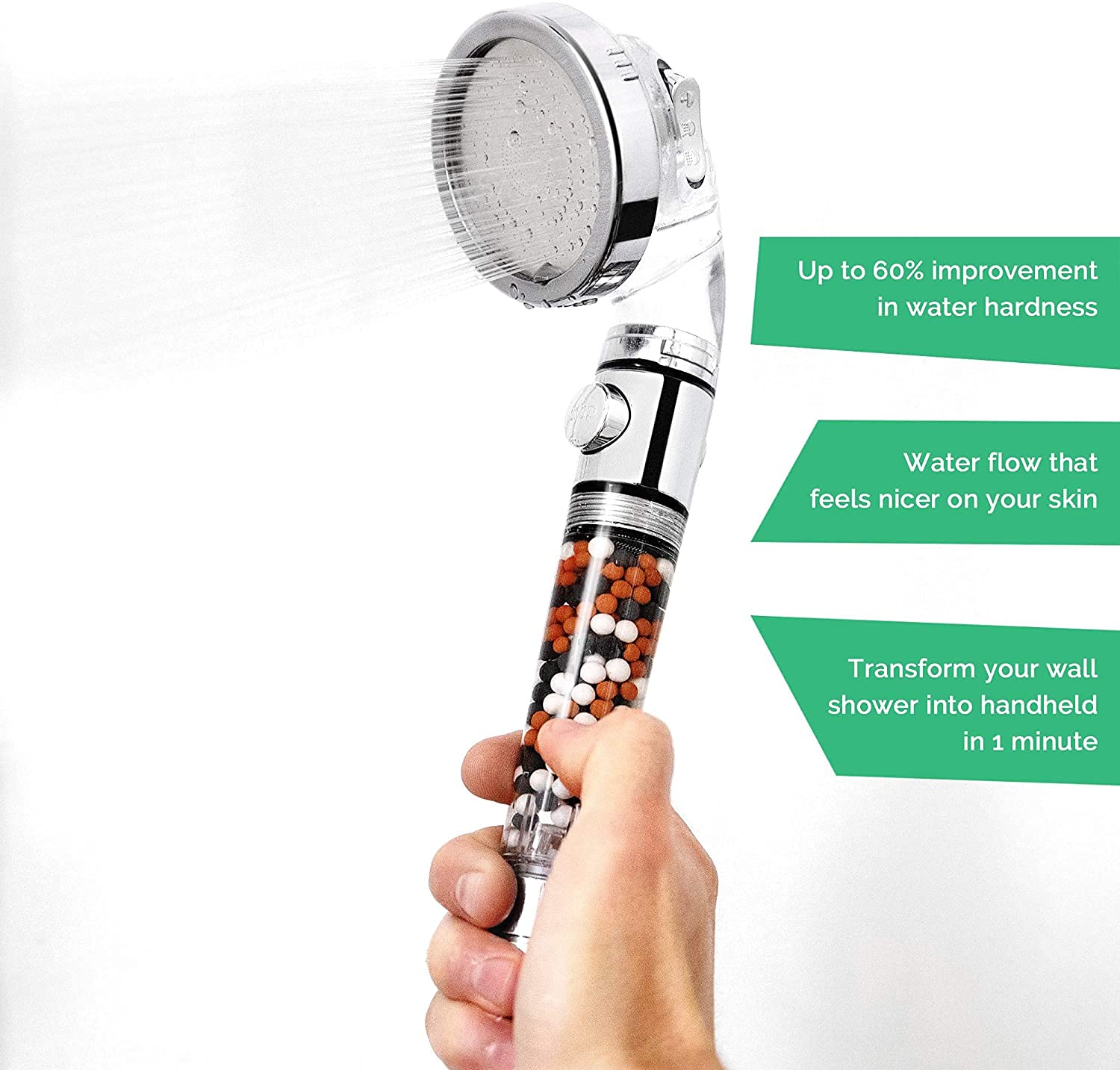 High-pressure filtered shower head, bathroom upgrade