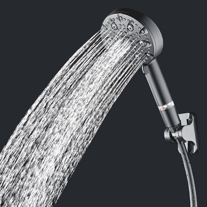 Black EcoLux 9 Mode High Pressure Shower head